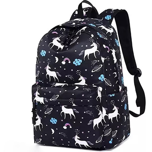 Black Unicorn Stylish Backpack || Waterproof School Bag