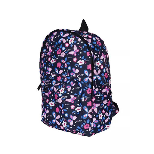 Dark Blue Butterfly Printed Backpacks for Girls