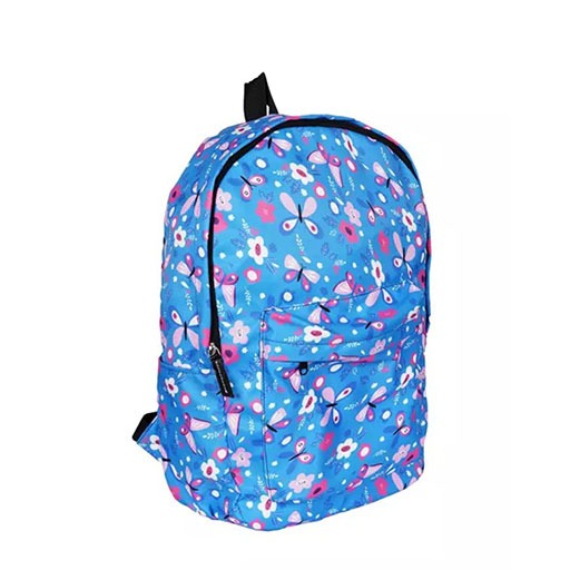 Sky Blue Butterfly Printed Backpacks for Girls