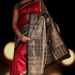 Tussar ghicha silk saree , pure handloom silk saree