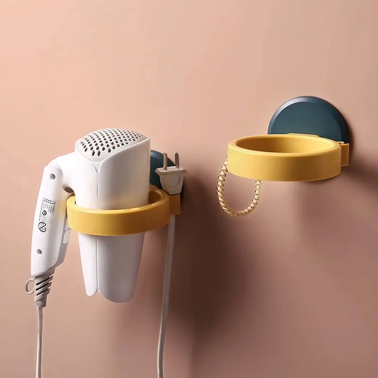 Wall Mount Hair Dryer Holder with Suction Cup,