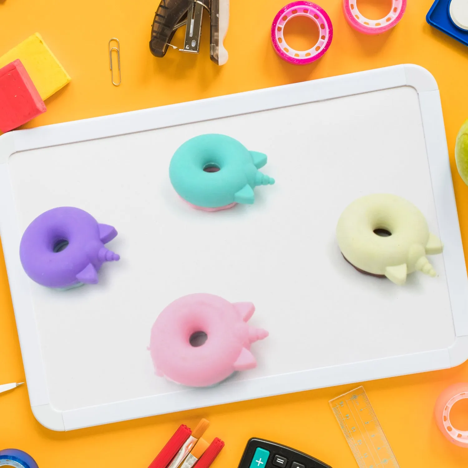 3D Fancy & Stylish Colorful Erasers With Plastic Case