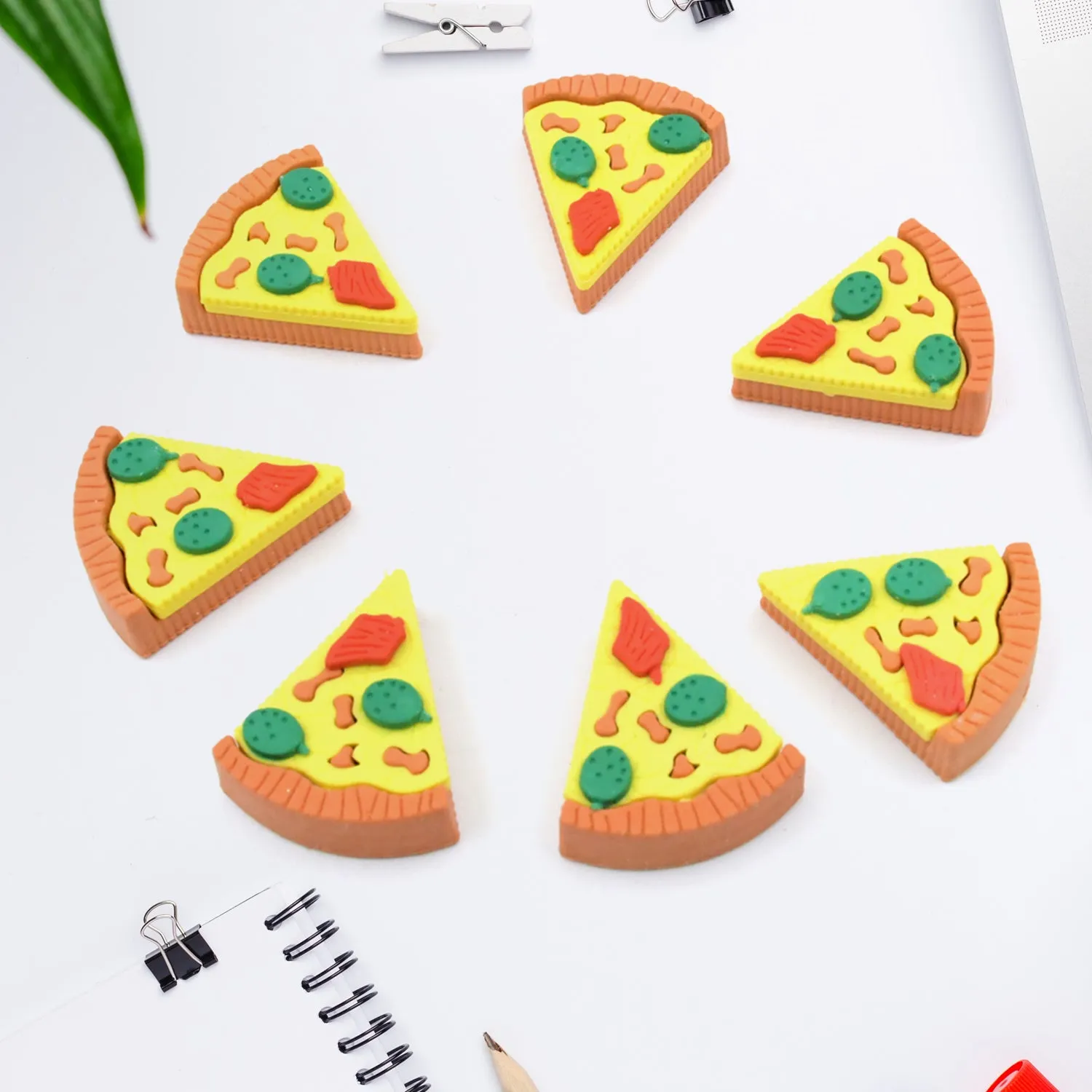3D Pizza Slices Kids Favourite Food Eraser