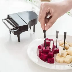 10Pcs/Lot Creative Piano Fruit Forks Set