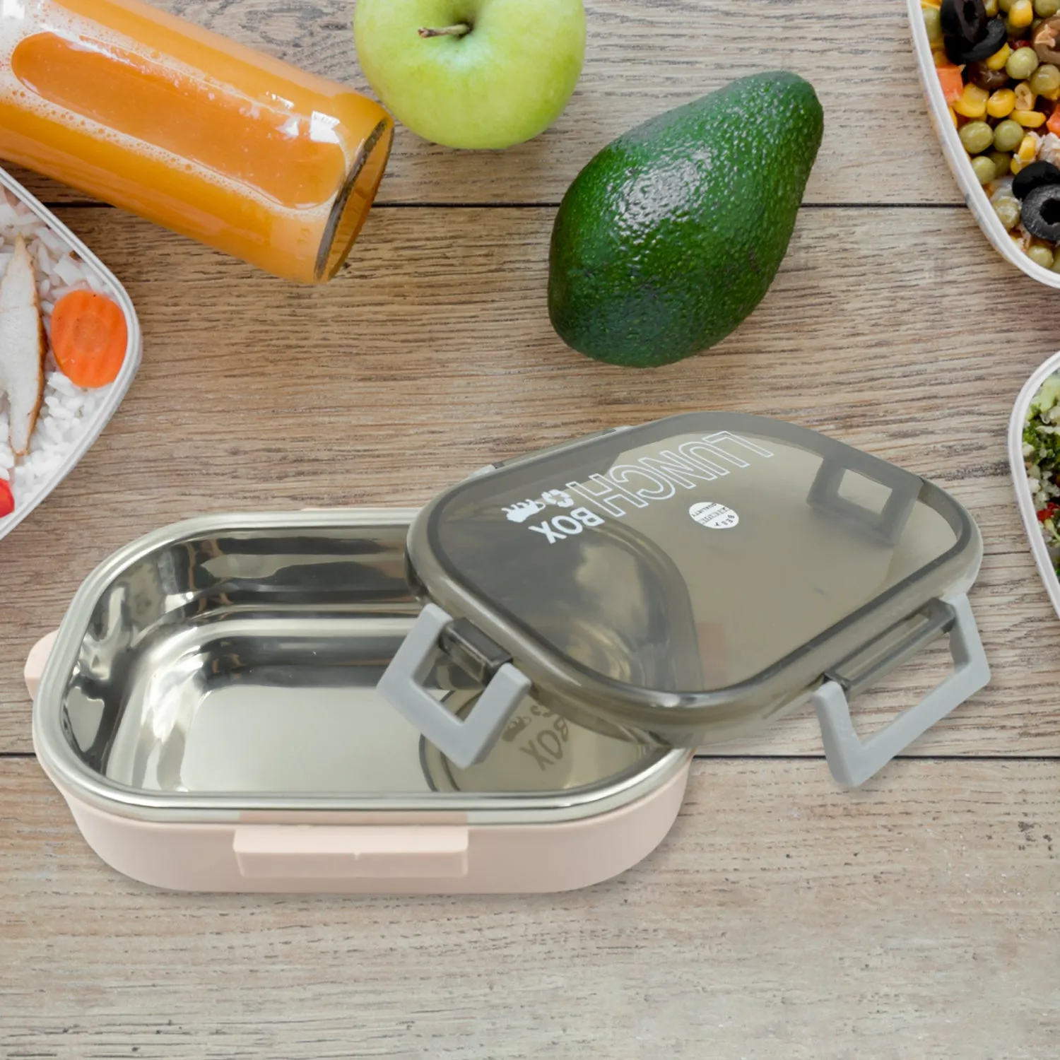 Stainless Steel & Heavy Plastic Material Lunch Box