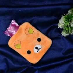 Orange Panda small Hot Water Bag with Cover for Pain Relief