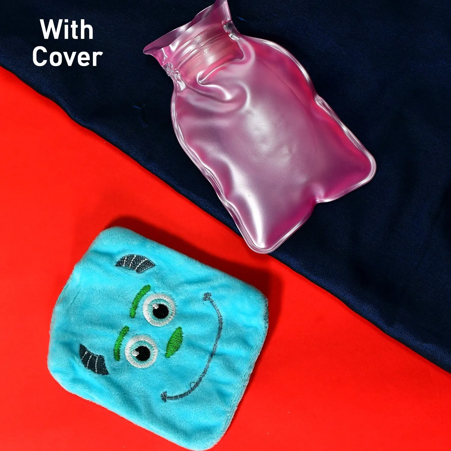 Blue Sullivan Monster small Hot Water Bag with Cover for Pain Relief