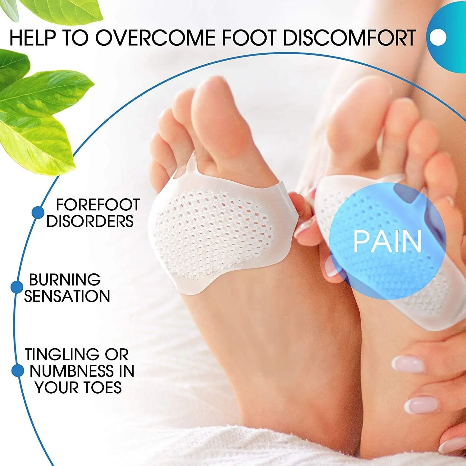 Silicone Front Foot Pad Anti-Slip Insole for Pain Relief