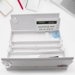 360 Degree Rotating Pencil Box With White Board Marker And Duster